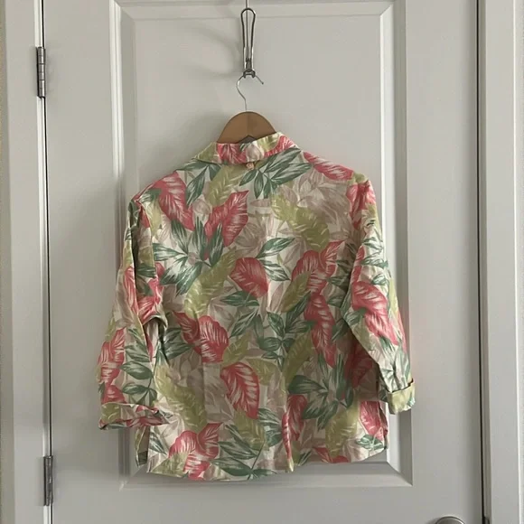 *SOLD* ✨ Preston & York 100% Linen Blouse - Multi / Tropical (S) - Picture 4 of 4